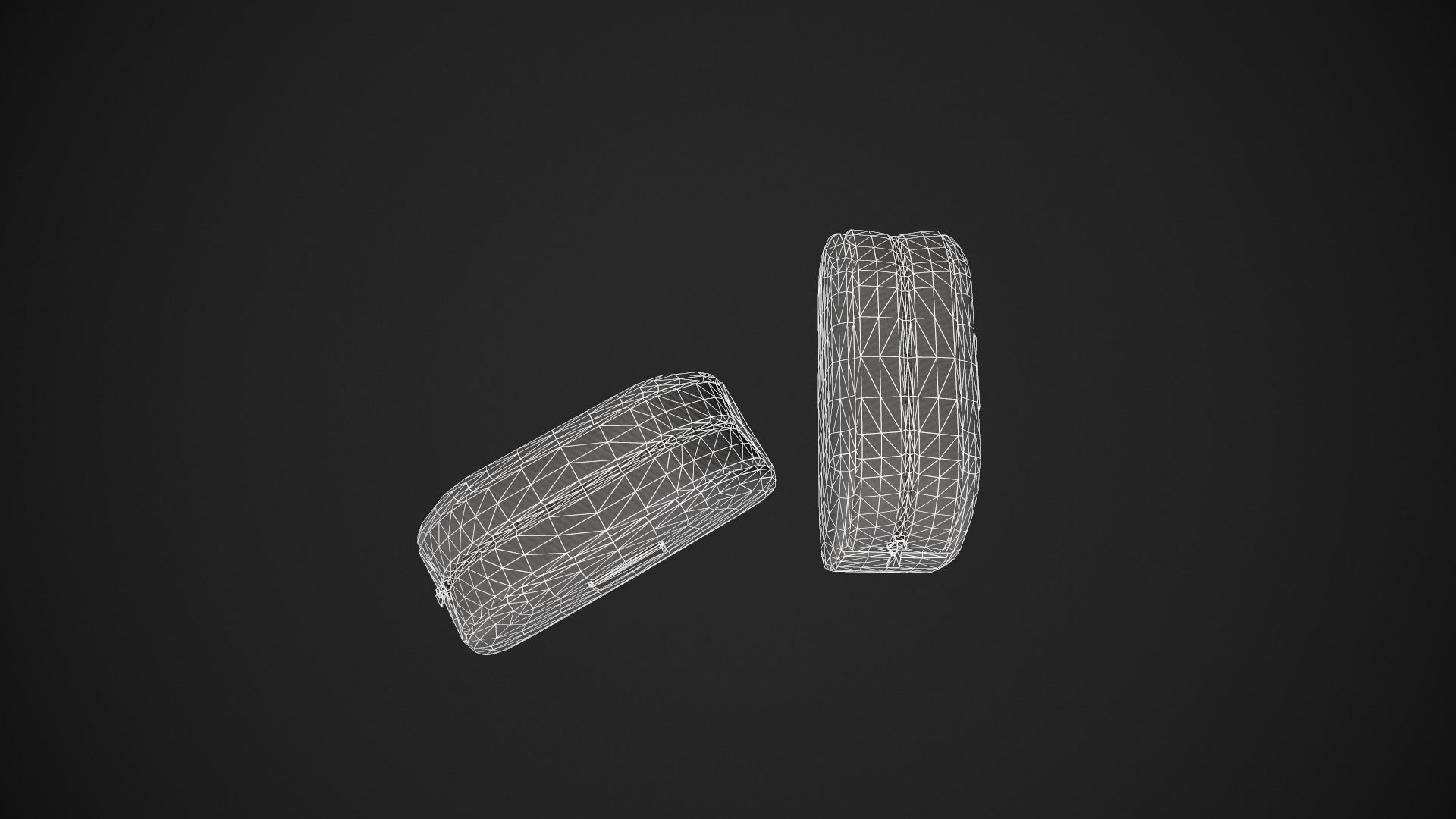 Grey Makeup Bag - Cosmetics Bag Low-poly 3D model_25