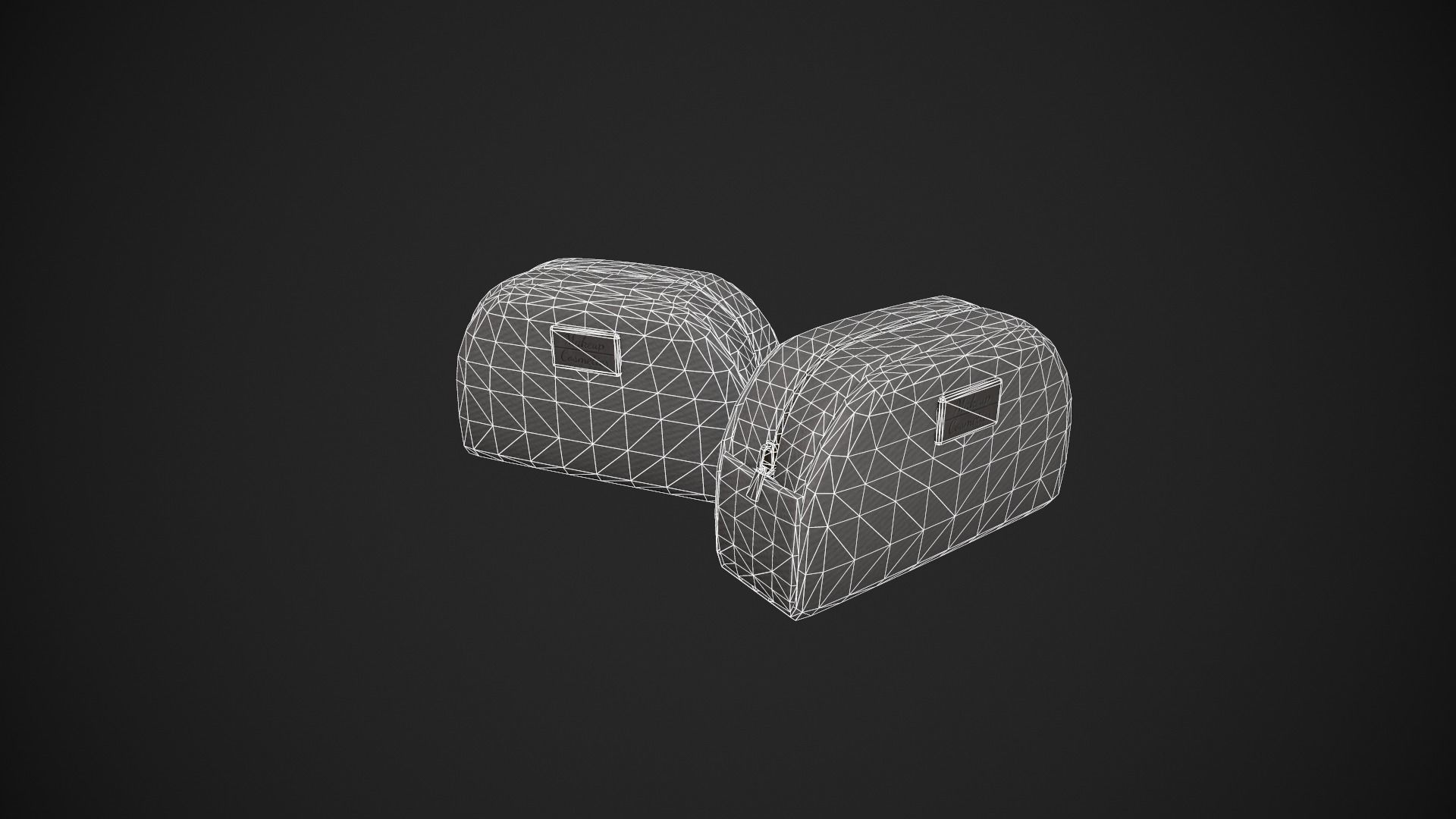 Grey Makeup Bag - Cosmetics Bag Low-poly 3D model_22