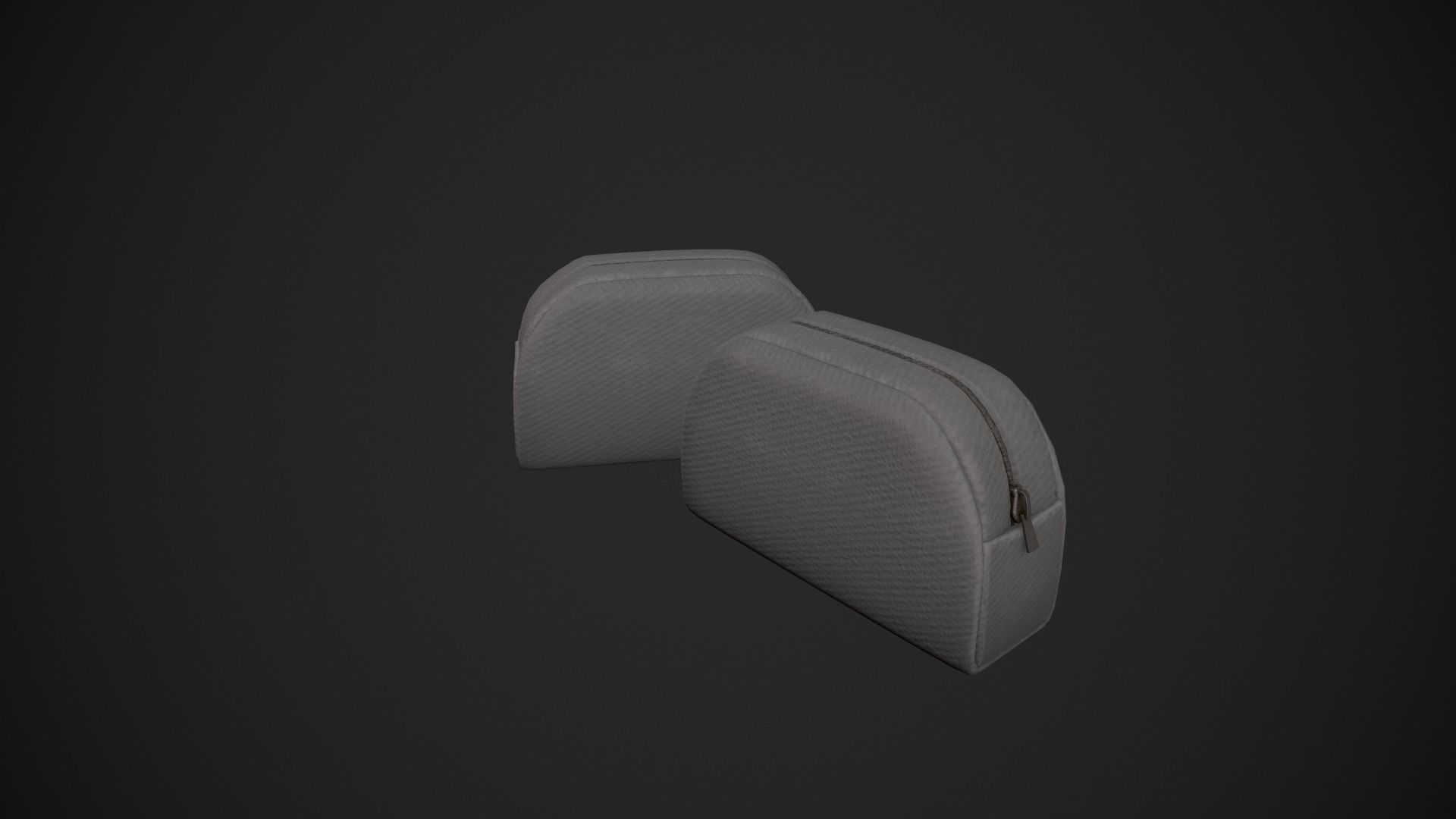 Grey Makeup Bag - Cosmetics Bag Low-poly 3D model_4