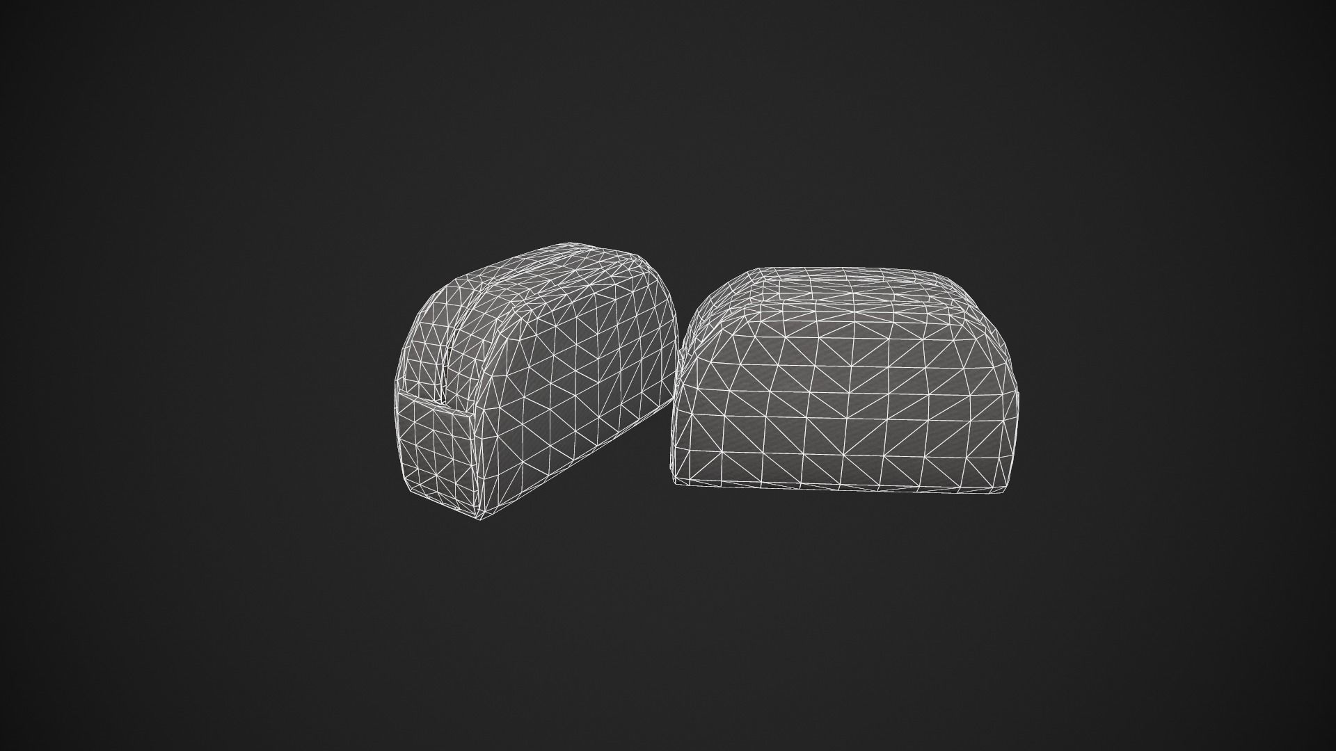 Grey Makeup Bag - Cosmetics Bag Low-poly 3D model_17