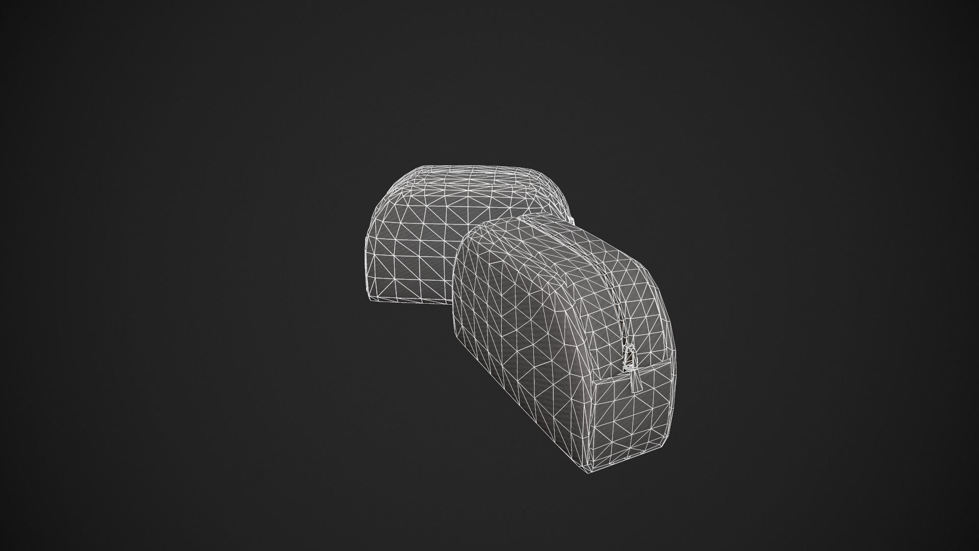 Grey Makeup Bag - Cosmetics Bag Low-poly 3D model_15