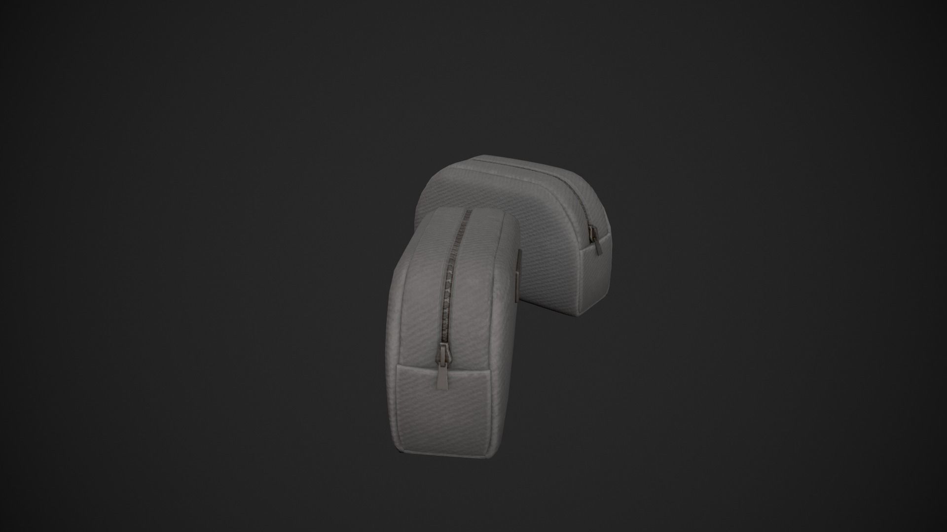 Grey Makeup Bag - Cosmetics Bag Low-poly 3D model_2