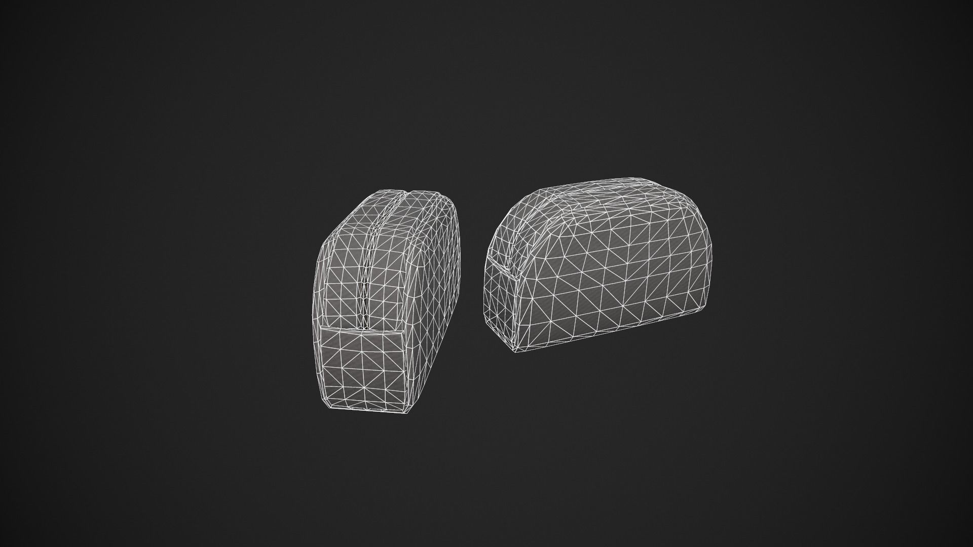 Grey Makeup Bag - Cosmetics Bag Low-poly 3D model_18