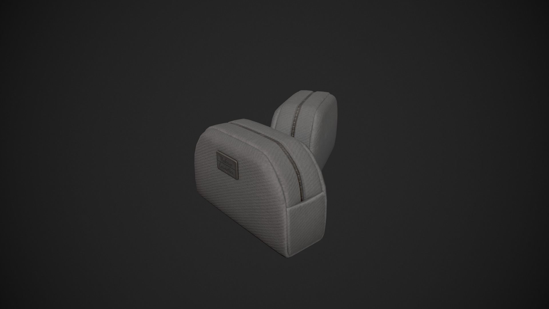 Grey Makeup Bag - Cosmetics Bag Low-poly 3D model_7