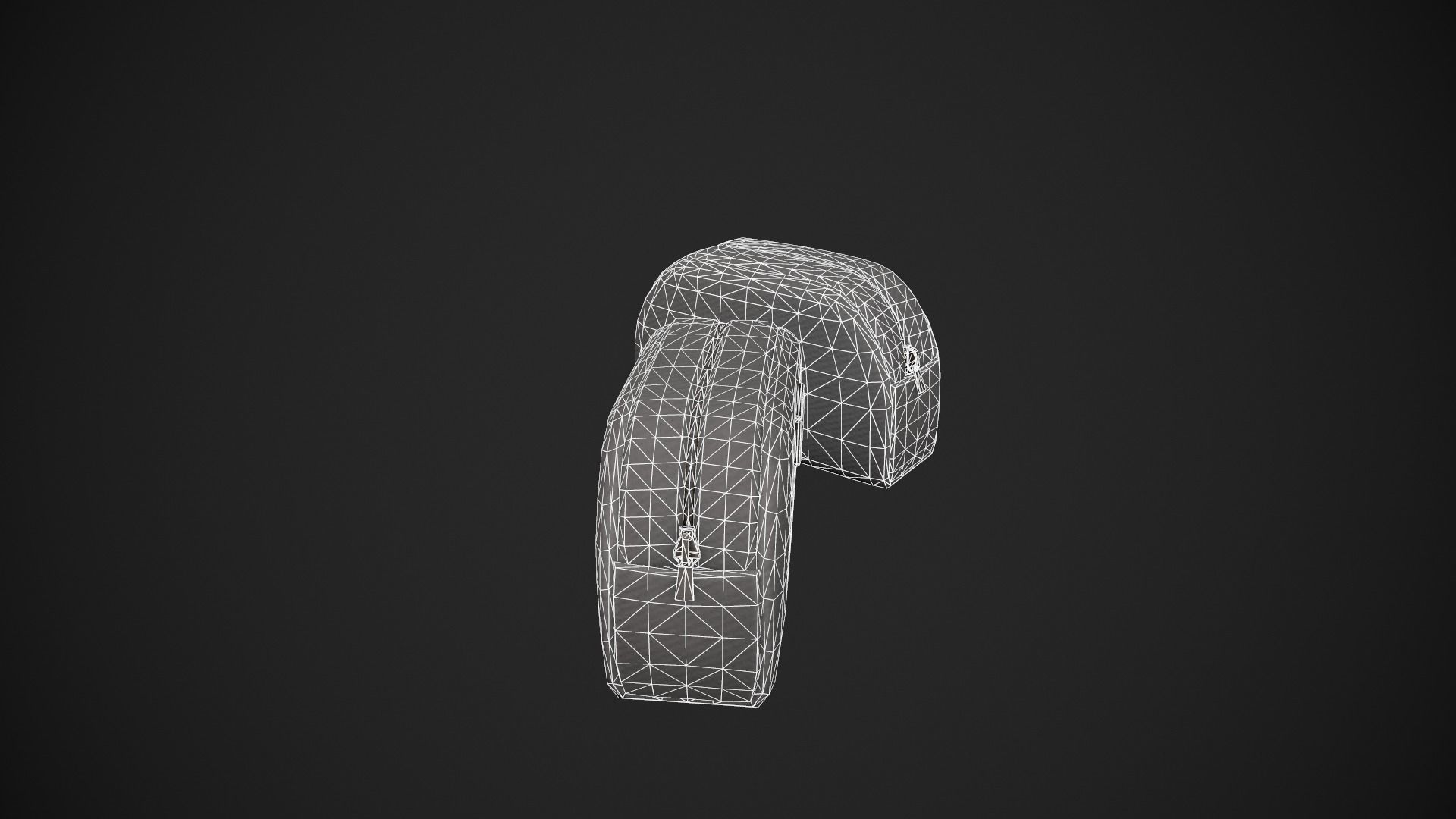 Grey Makeup Bag - Cosmetics Bag Low-poly 3D model_14