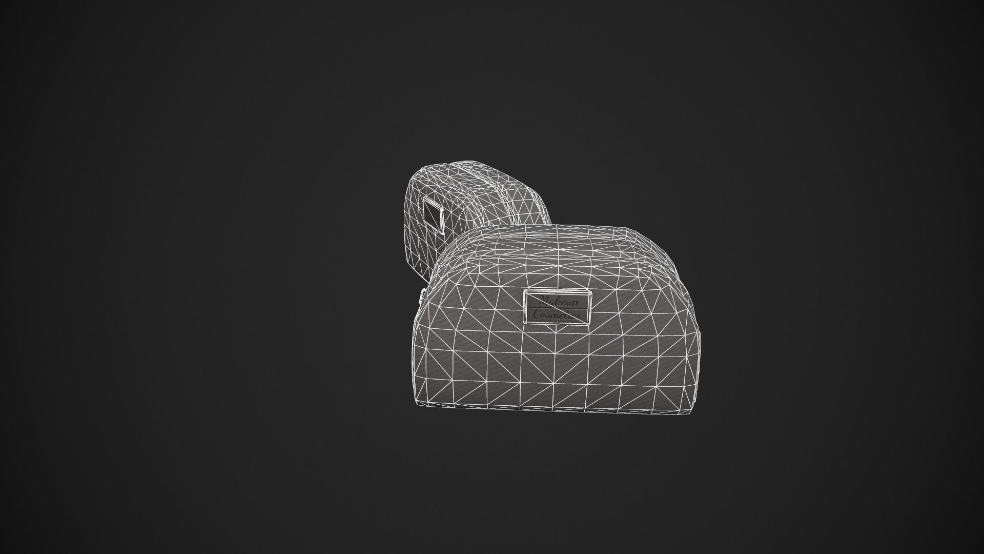 Grey Makeup Bag - Cosmetics Bag Low-poly 3D model_21