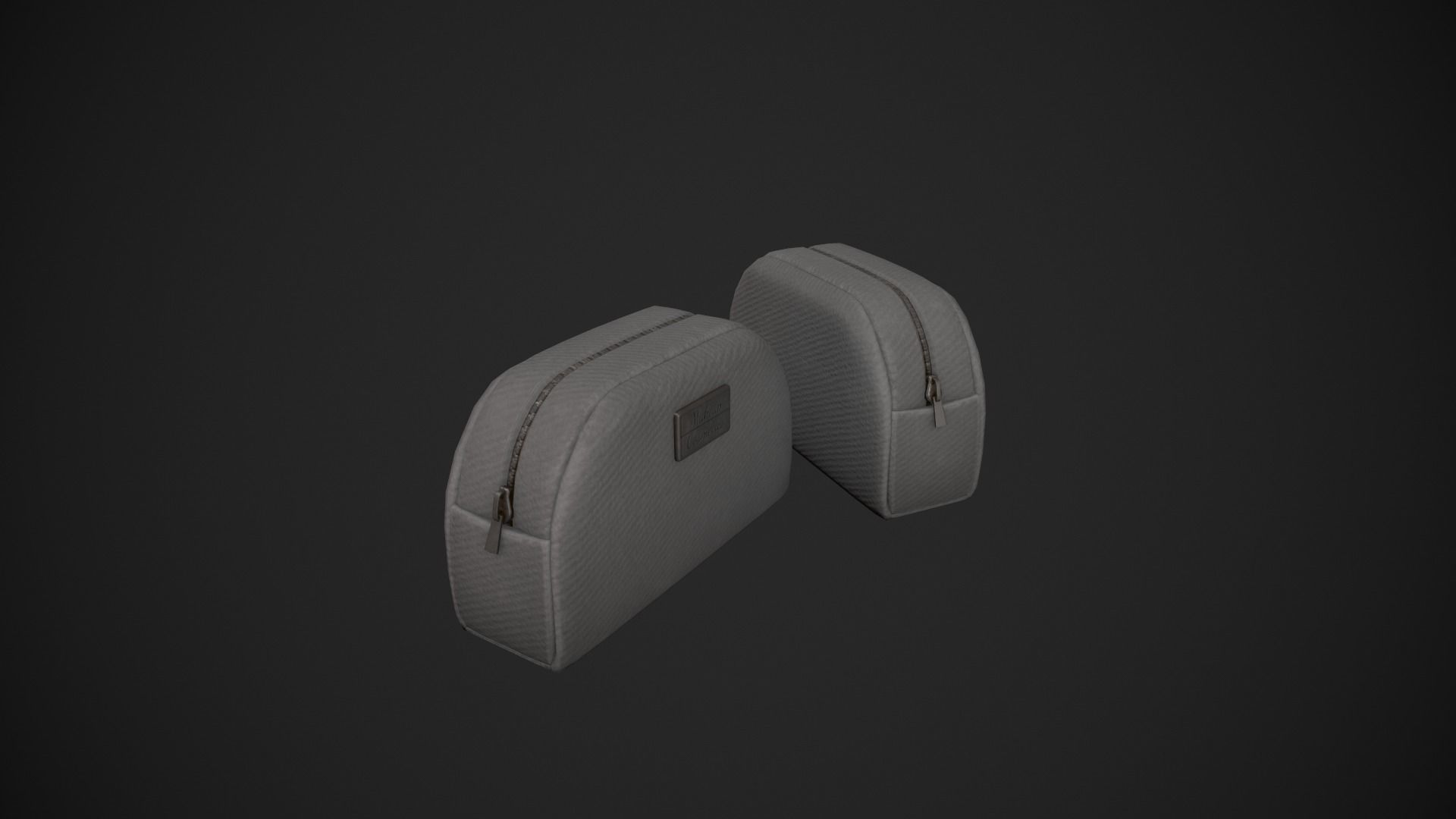 Grey Makeup Bag - Cosmetics Bag Low-poly 3D model_1