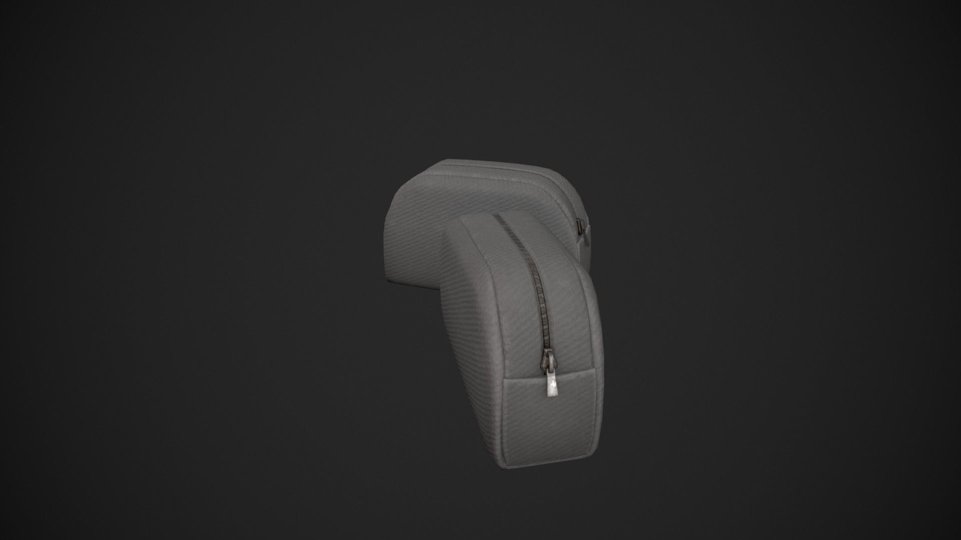 Grey Makeup Bag - Cosmetics Bag Low-poly 3D model_3