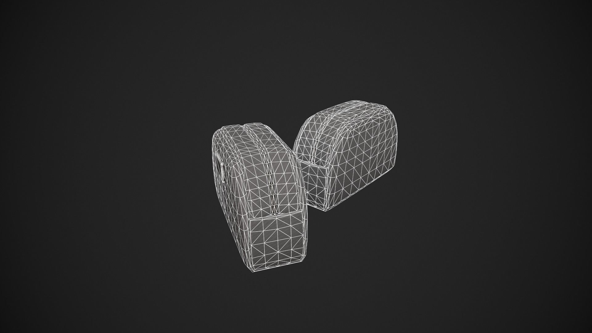 Grey Makeup Bag - Cosmetics Bag Low-poly 3D model_19