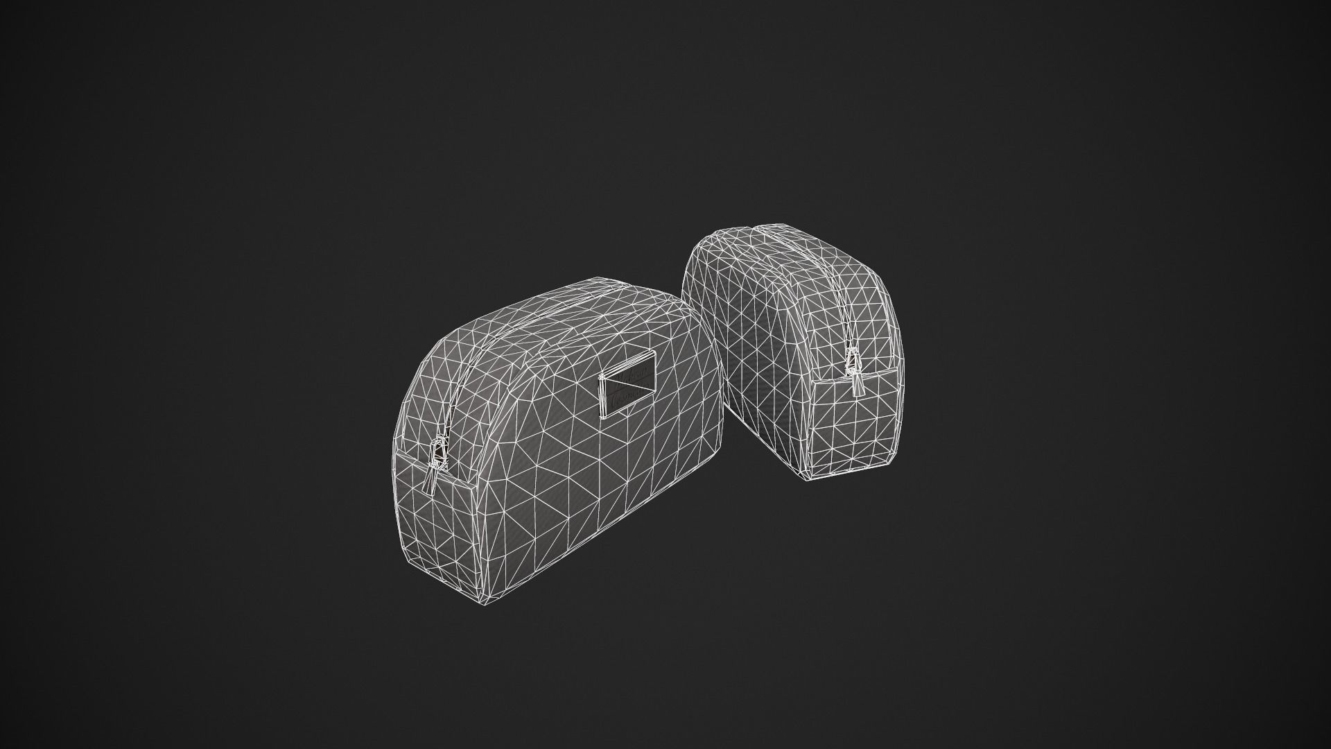 Grey Makeup Bag - Cosmetics Bag Low-poly 3D model_13