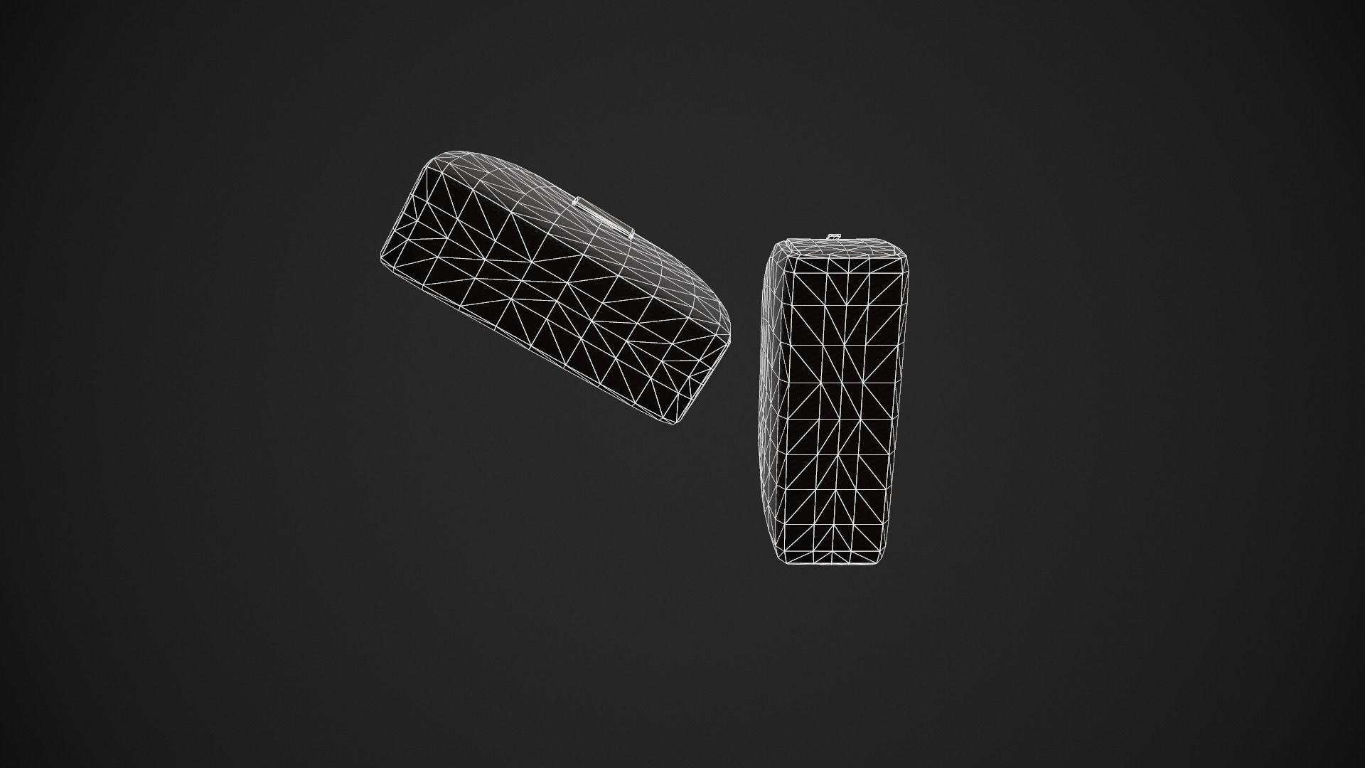 Grey Makeup Bag - Cosmetics Bag Low-poly 3D model_26