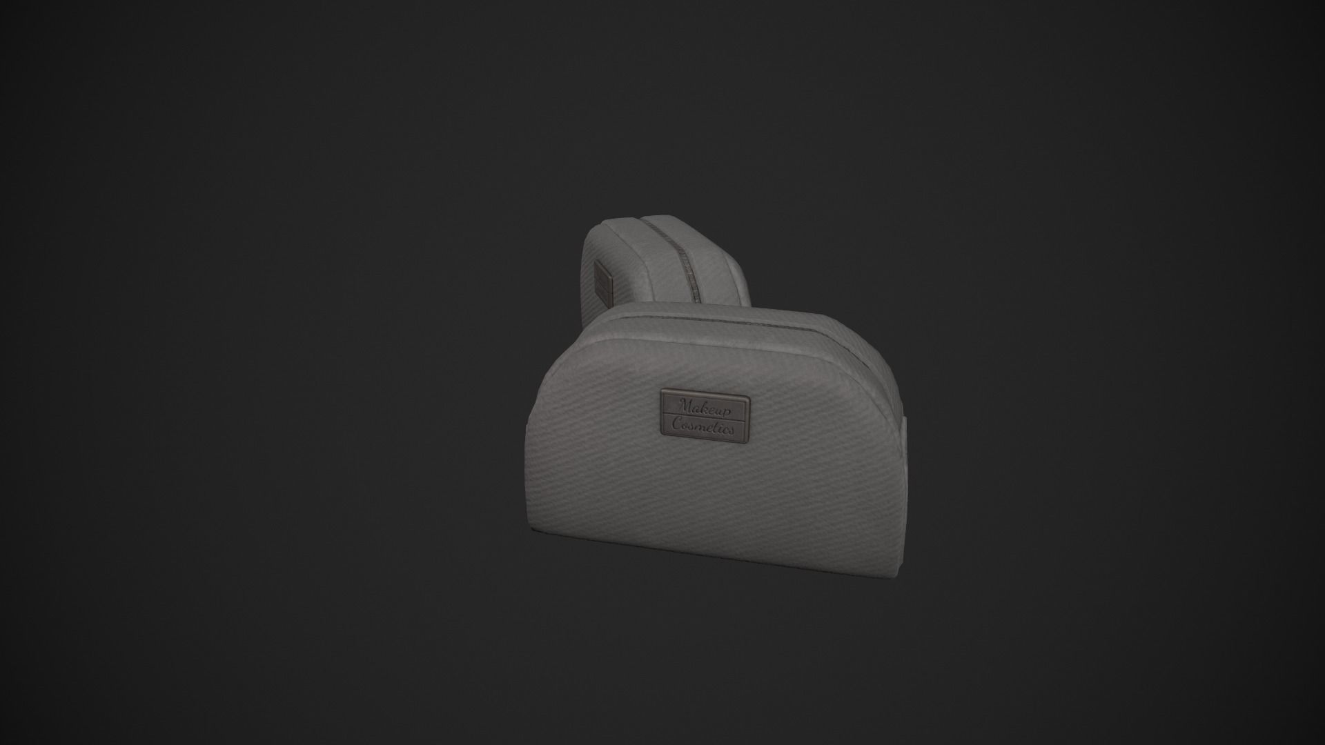 Grey Makeup Bag - Cosmetics Bag Low-poly 3D model_8