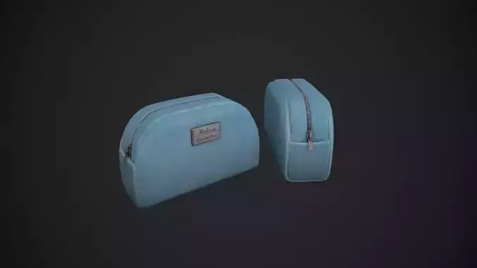 Light Blue Makeup Bag - Cosmetics Bag