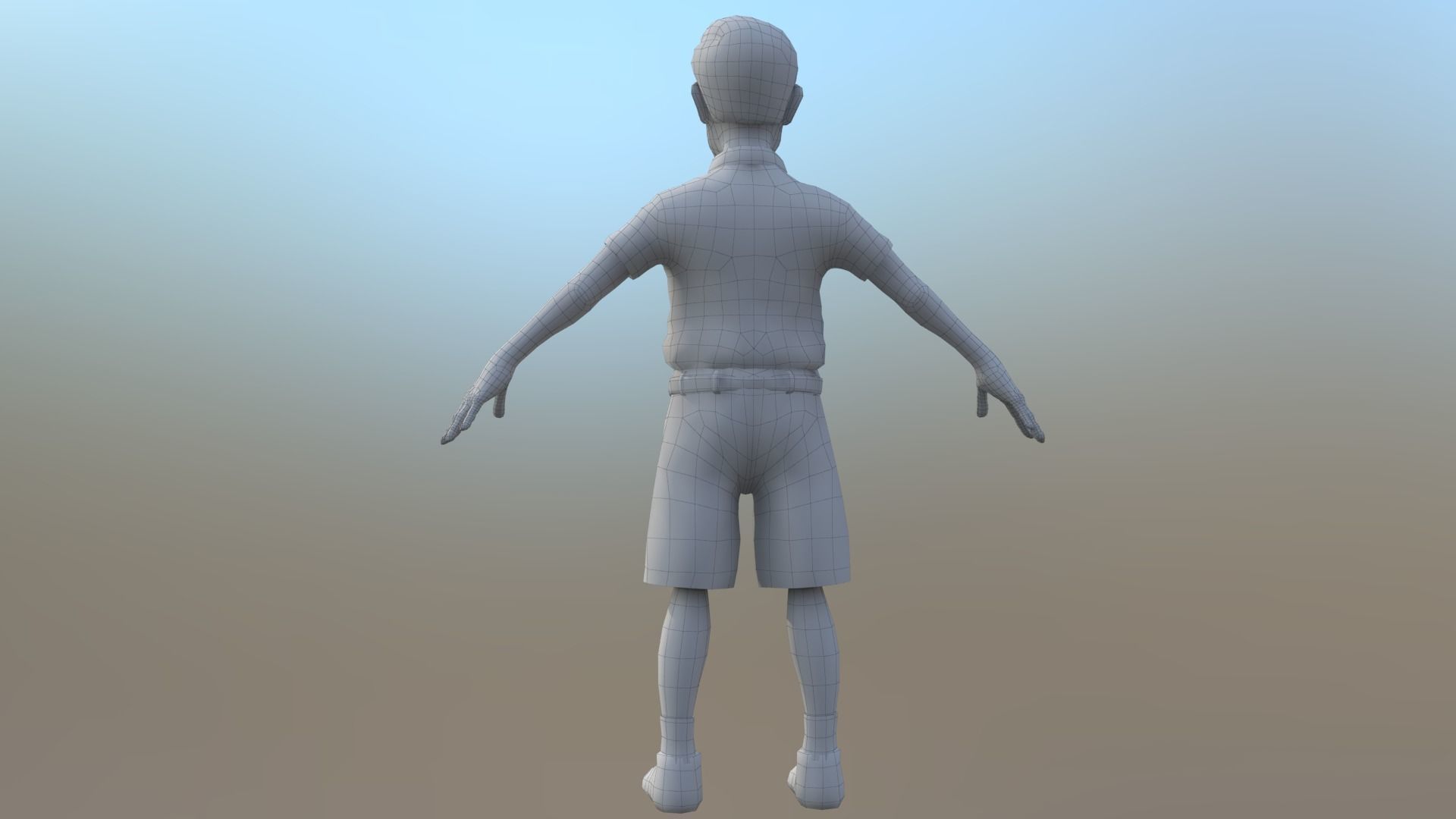 man with short rigged cartoon character 3D model_6