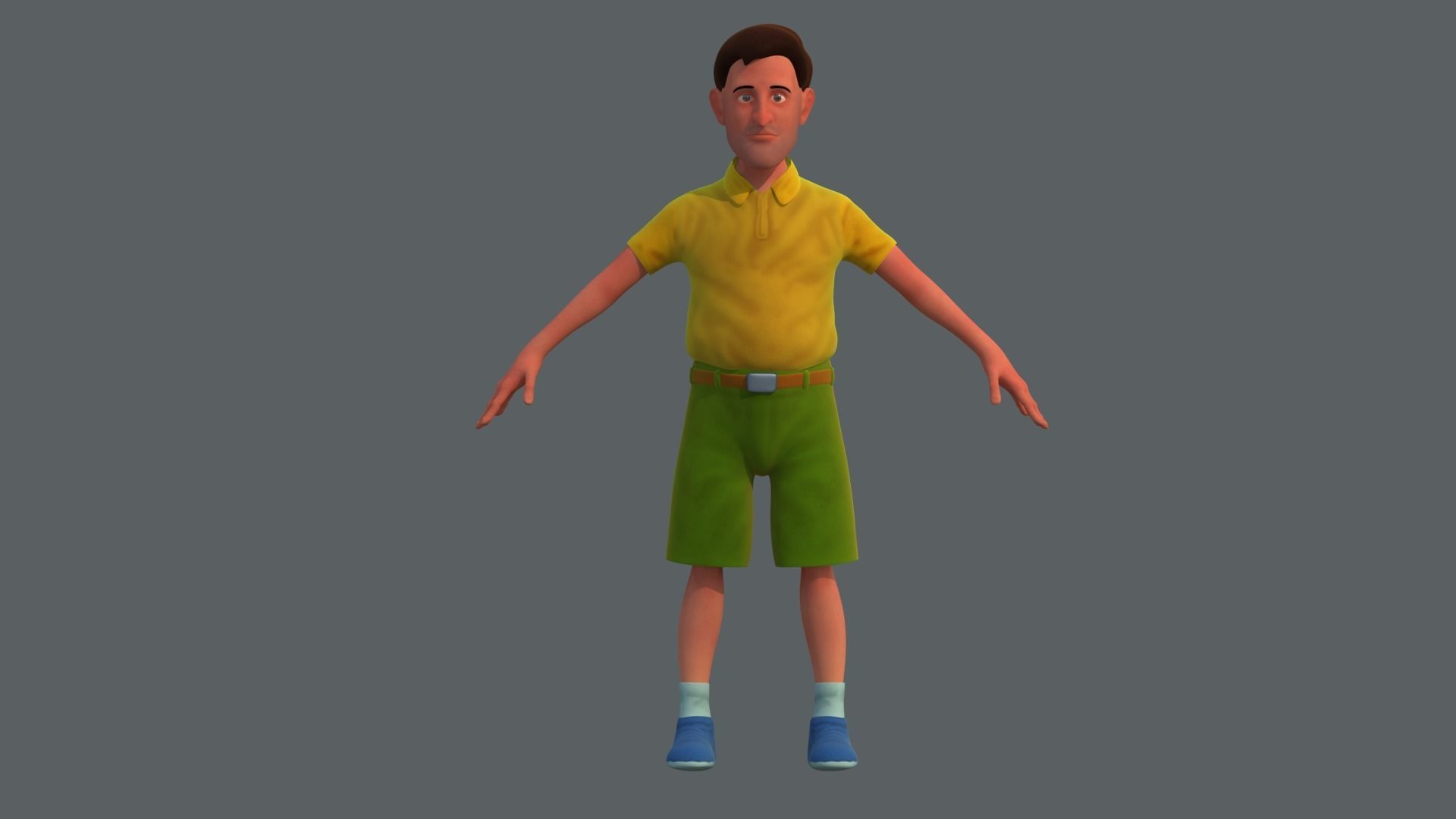 man with short rigged cartoon character 3D model_3