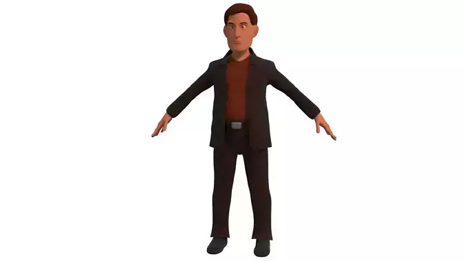 city person rigged cartoon character 3D model