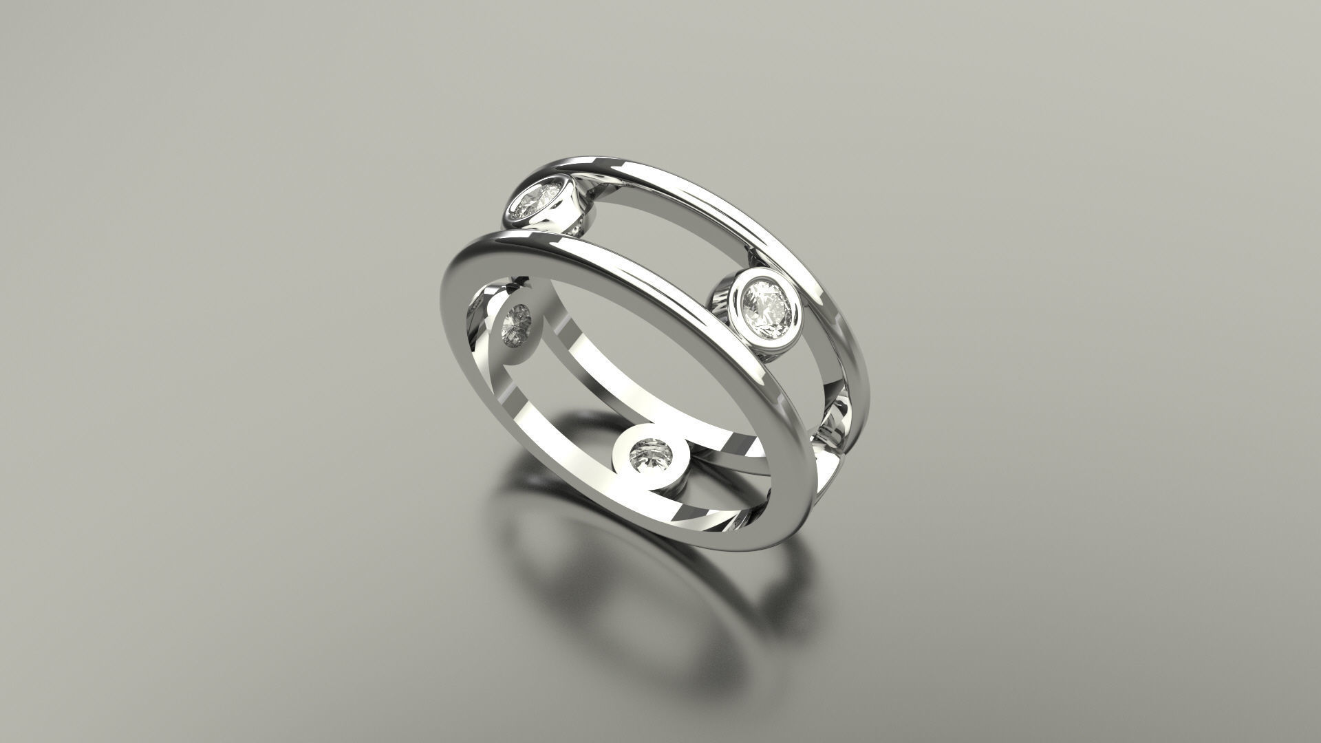 Model 208 New Tiffany Diamond Ring  US  7 and a half Size 3D print model_5