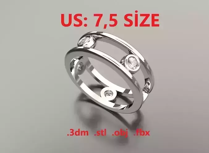 Model 208 New Tiffany Diamond Ring  US  7 and a half Size 3D print model