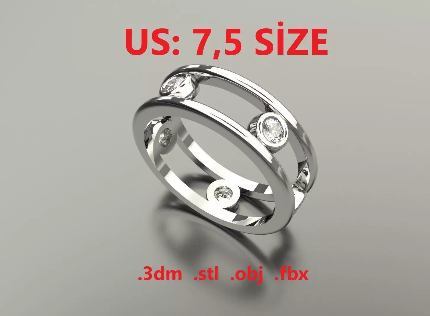 Model 208 New Tiffany Diamond Ring  US  7 and a half Size 3D print model_0