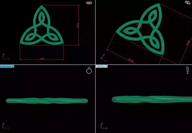 trinity celtic stud earrings