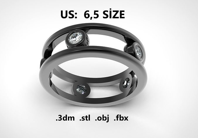 Model 210 New Chopard Diamond Ring  US 6 and a half Size 3D print model