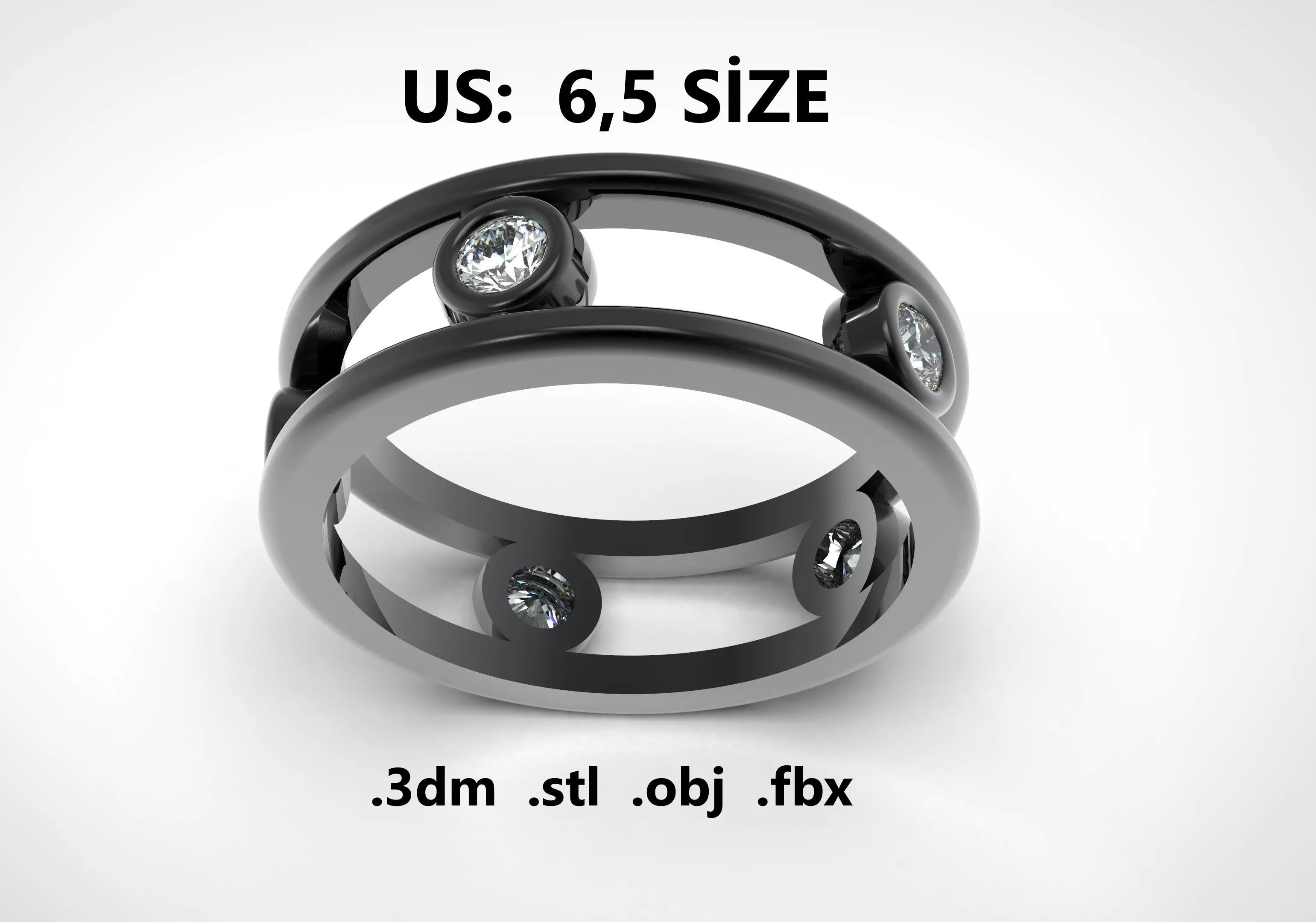 Model 210 New Chopard Diamond Ring US 6 and a half Size 3D print model
