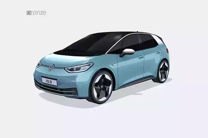 Volkswagen ID3 2020 Low-poly 3D model