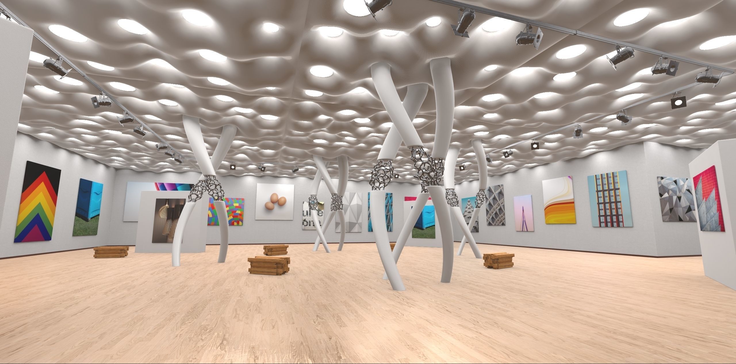 Modern Showroom Expo 3D model_3