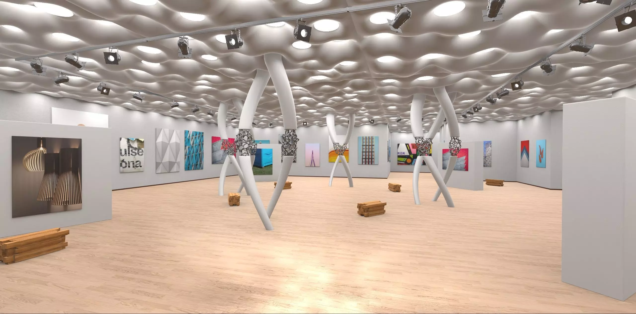 Modern Showroom Expo 3D model_0