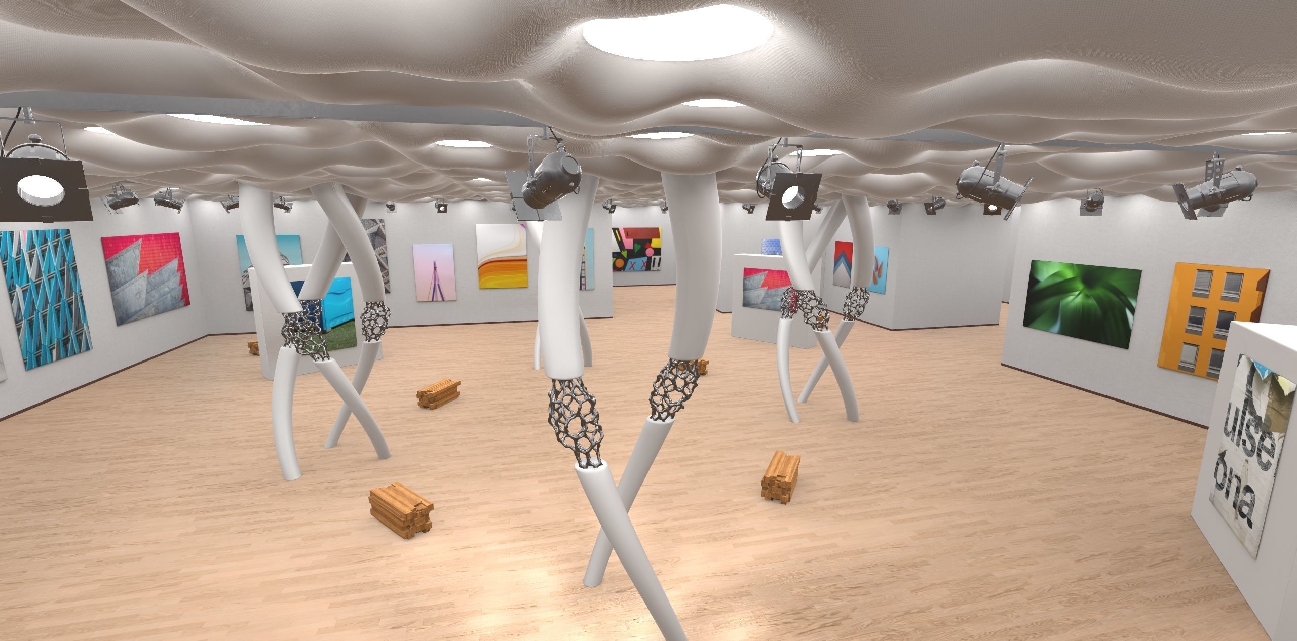 Modern Showroom Expo 3D model_6