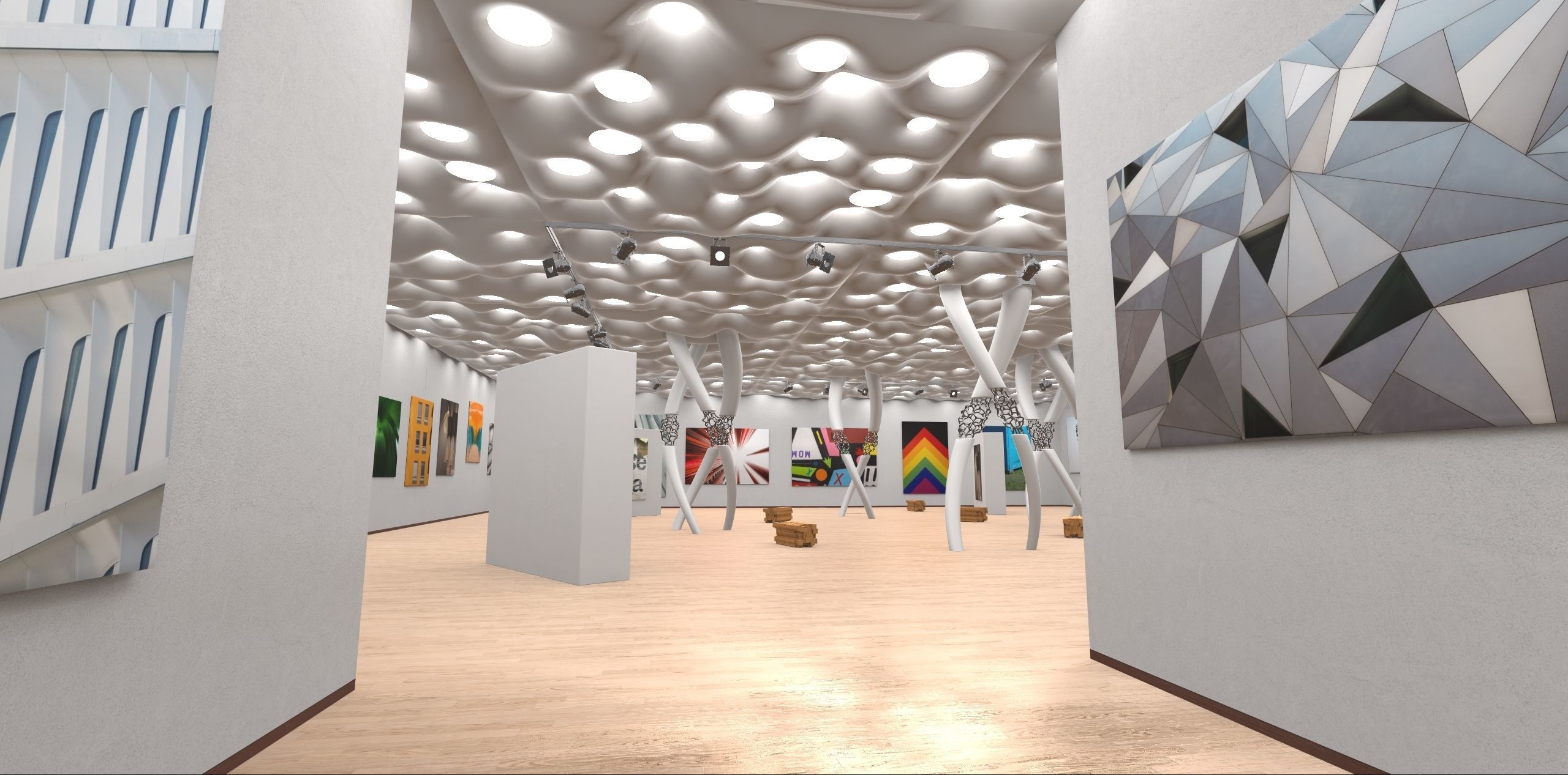 Modern Showroom Expo 3D model_4