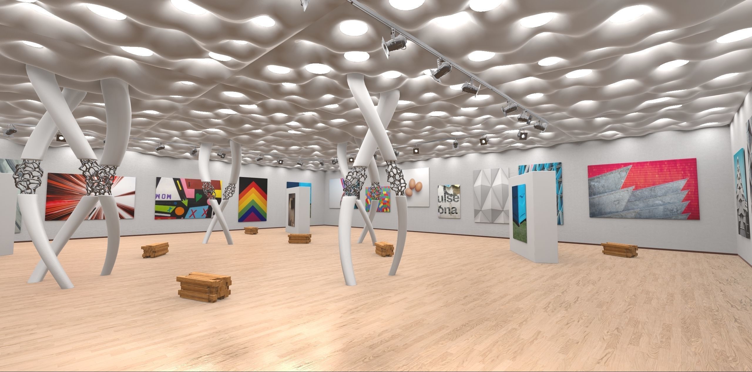 Modern Showroom Expo 3D model_5