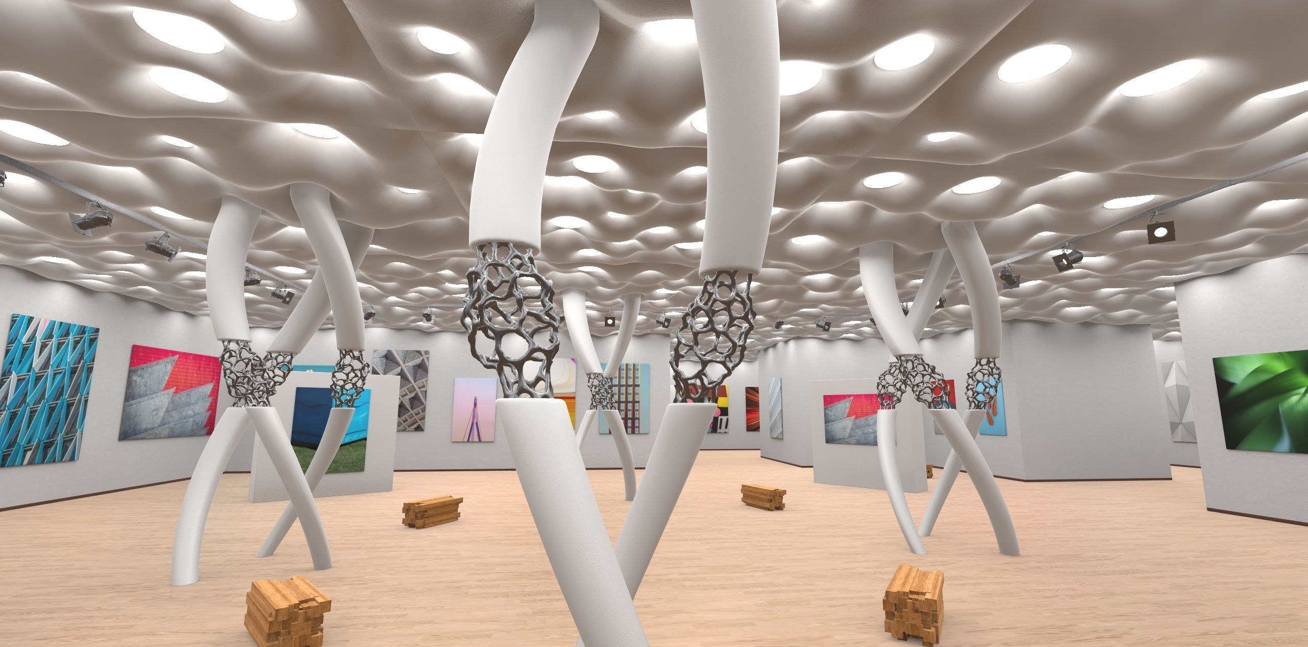 Modern Showroom Expo 3D model_7