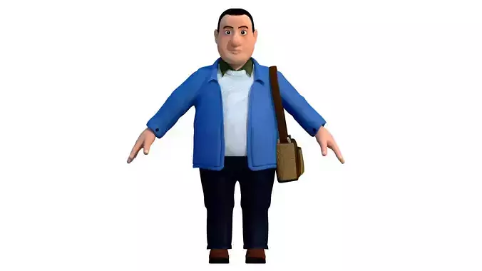 business suit man cartoon rigged character