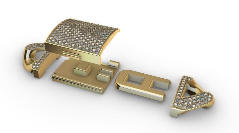 18 MM MIAMI CUBAN LINK CHAIN 3 ROWS DIAMOND BRACELET NECKLACE  3D print model_11