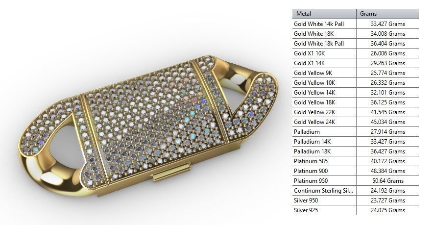 18 MM MIAMI CUBAN LINK CHAIN 3 ROWS DIAMOND BRACELET NECKLACE  3D print model_4