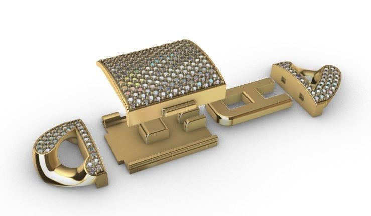 18 MM MIAMI CUBAN LINK CHAIN 3 ROWS DIAMOND BRACELET NECKLACE  3D print model_10