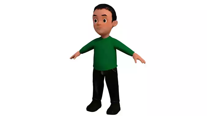 child cartoon rigged character