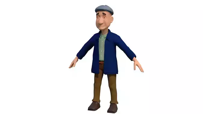 oldman1 cartoon rigged character