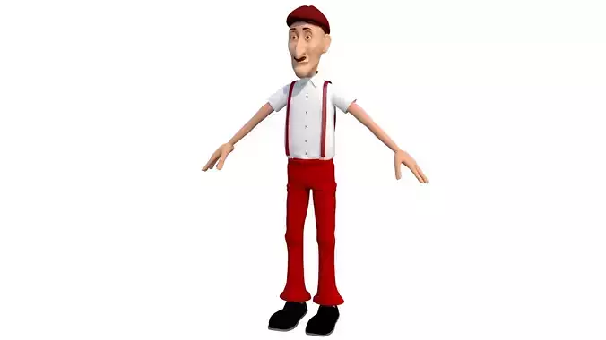 oldman2 cartoon rigged character 3D model