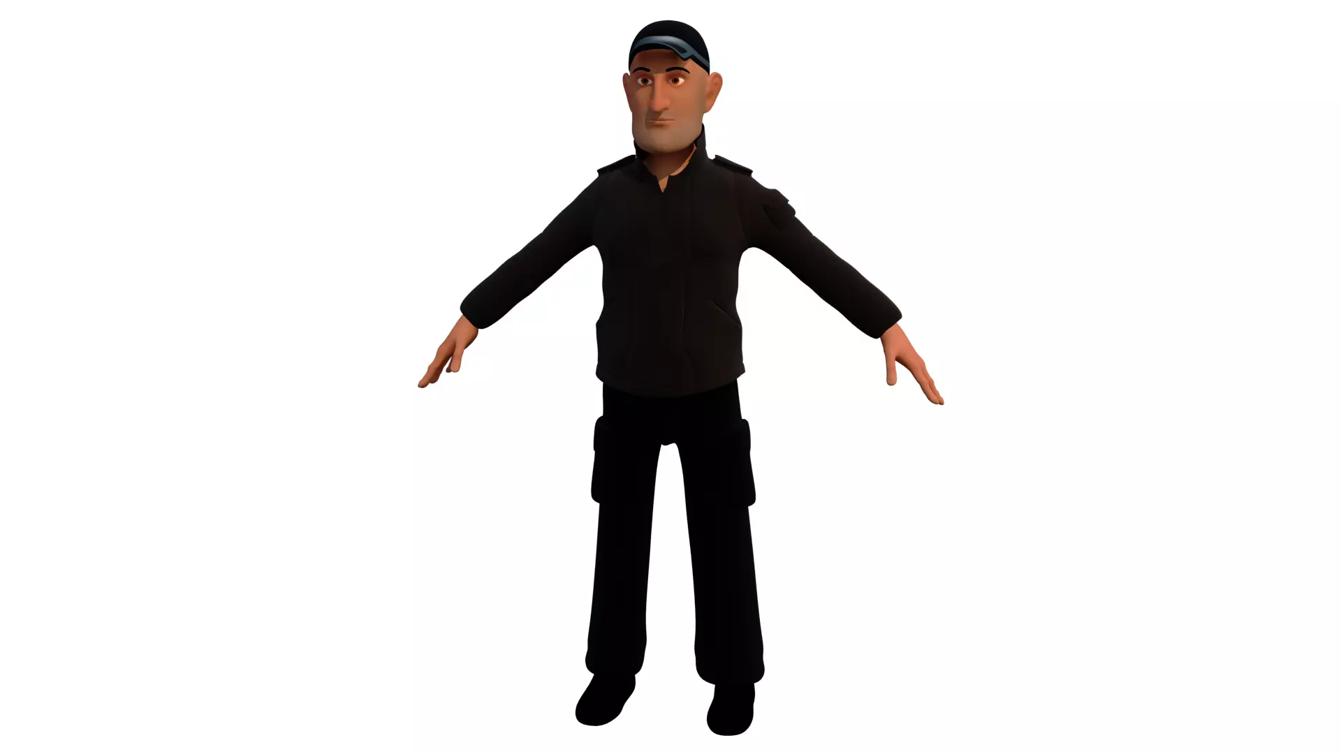 city man2  cartoon rigged character 3D model_0