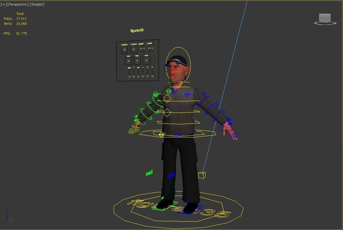 city man2  cartoon rigged character 3D model_2