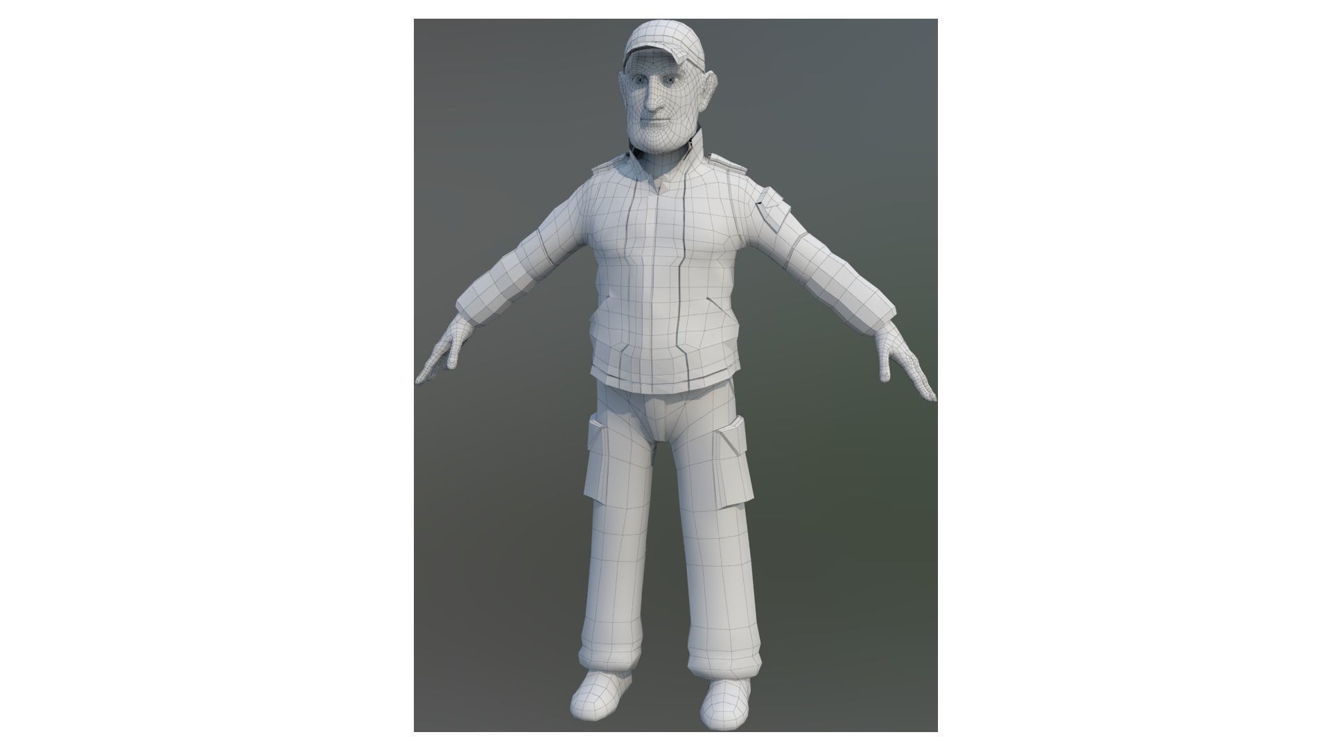 city man2  cartoon rigged character 3D model_5