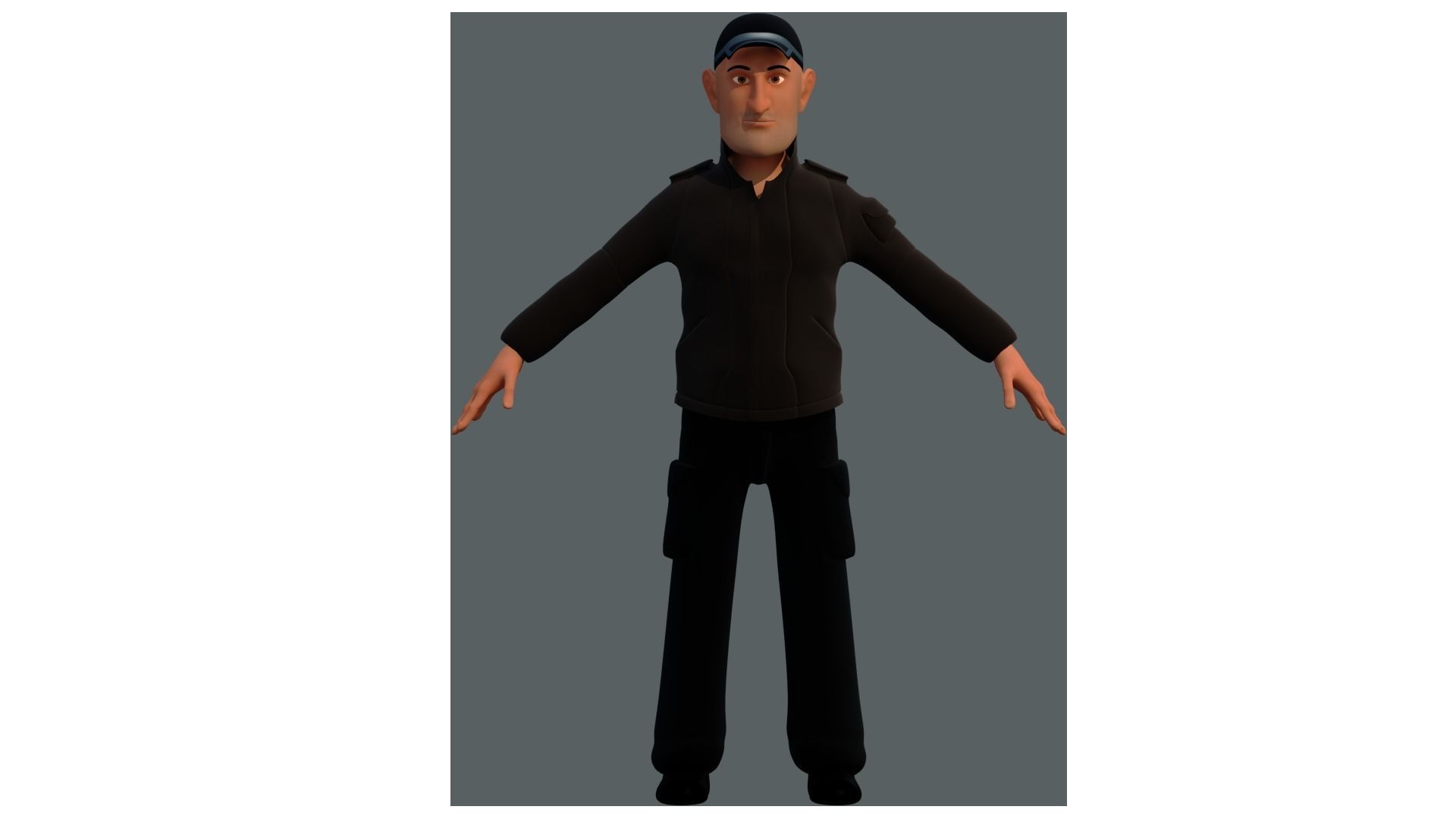 city man2  cartoon rigged character 3D model_4