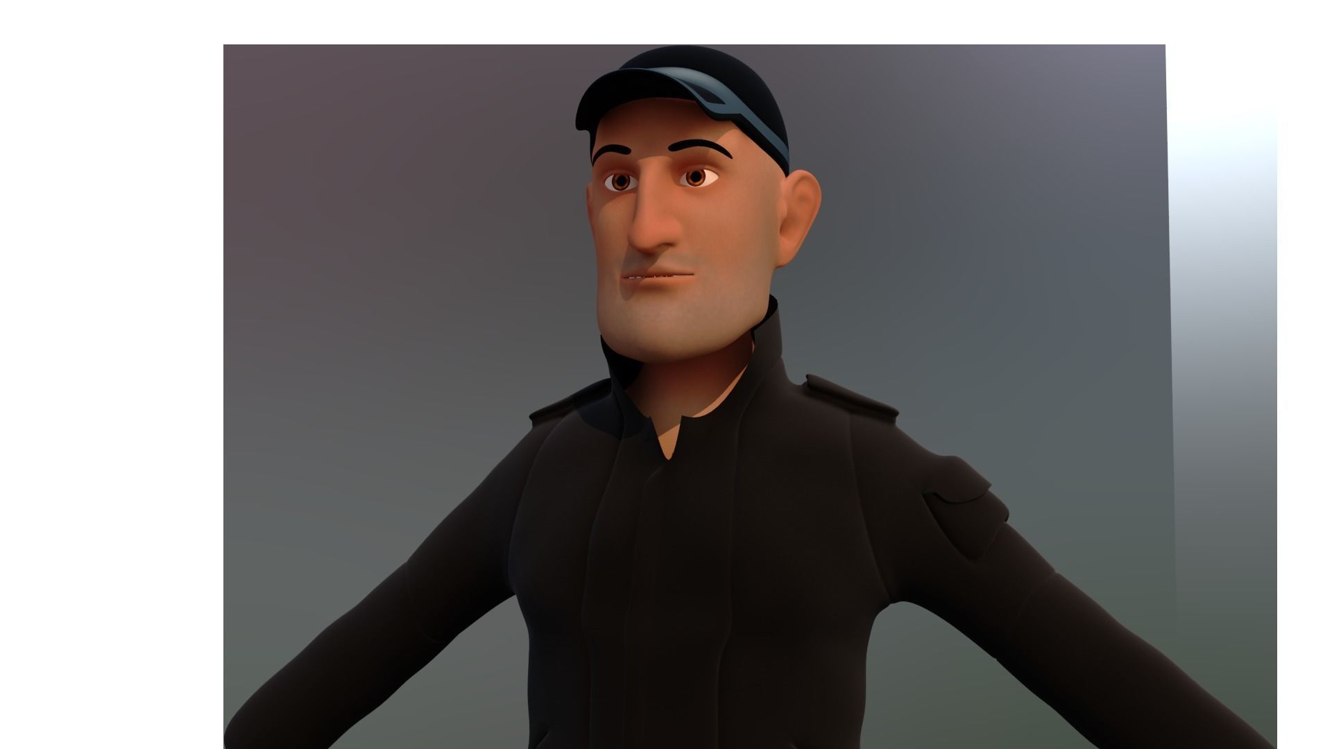 city man2  cartoon rigged character 3D model_1