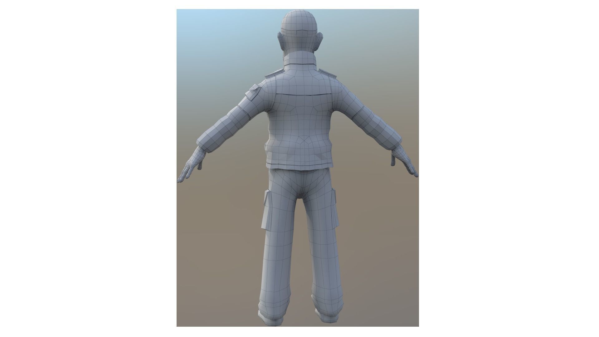 city man2  cartoon rigged character 3D model_6