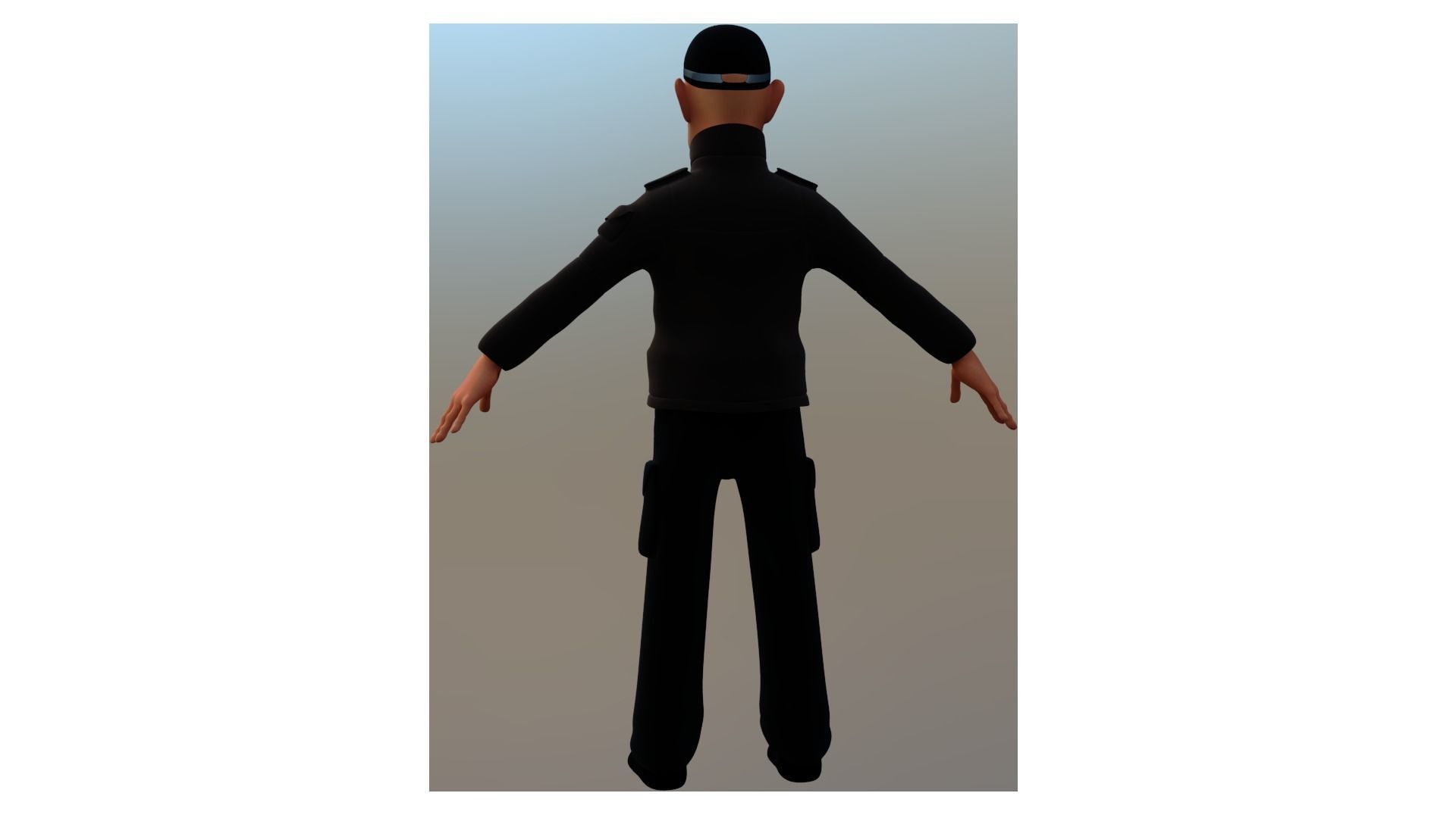 city man2  cartoon rigged character 3D model_3