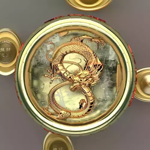 Chinese Gold Ingot with dragon
