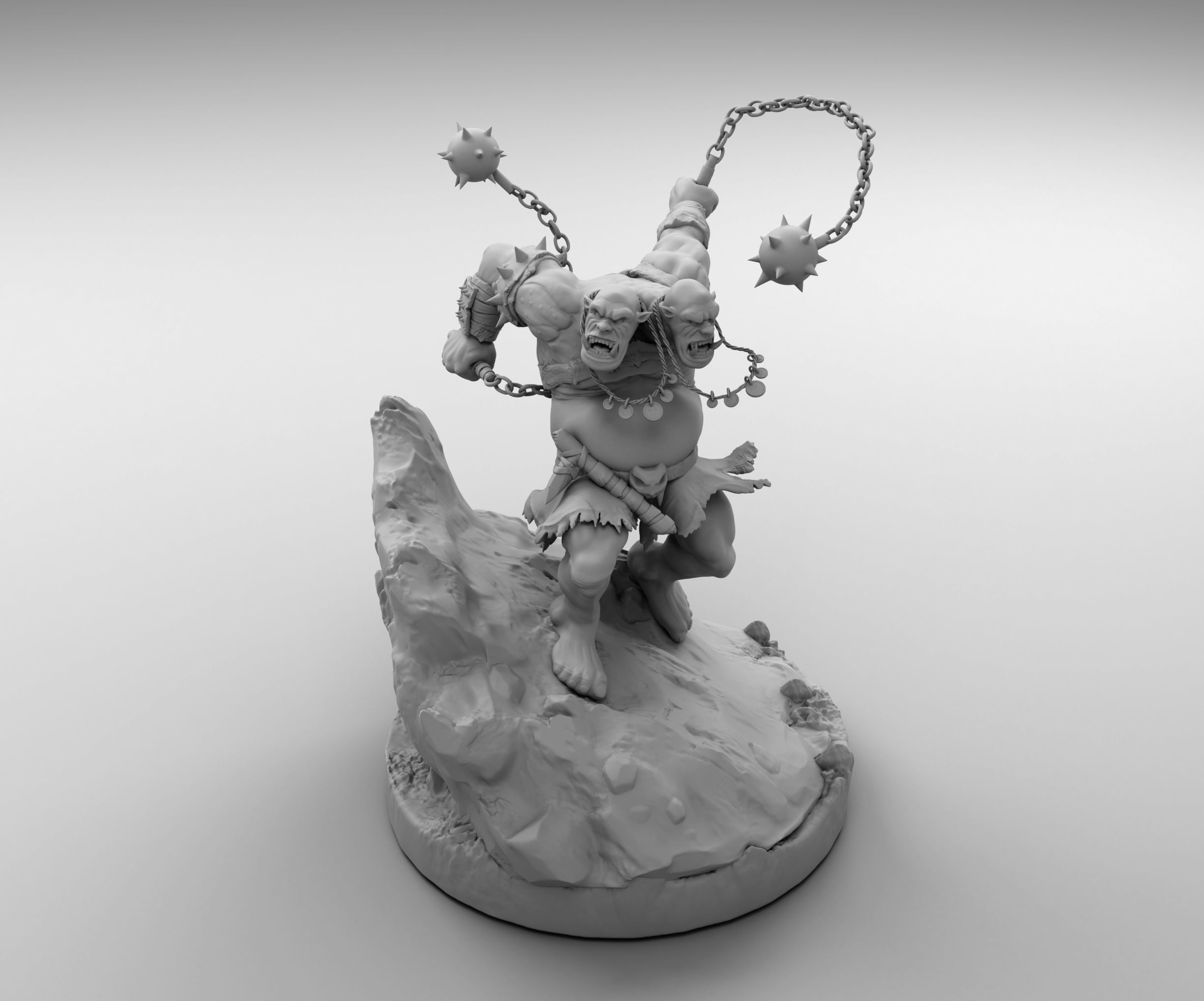 Ogre with a Mace 3D print model_1