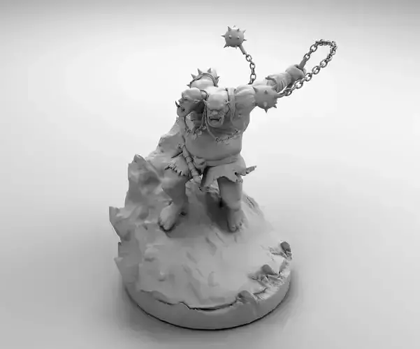 Ogre with a Mace 3D print model